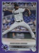 2022 Topps Chrome Update Series - Rookie Debut Edward Cabrera Purple Refractor  