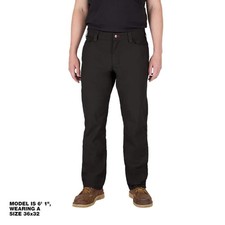 Milwaukee Men's 36 in. x 30 in. Black Cotton/Polyester Work Pants with 7 Pockets