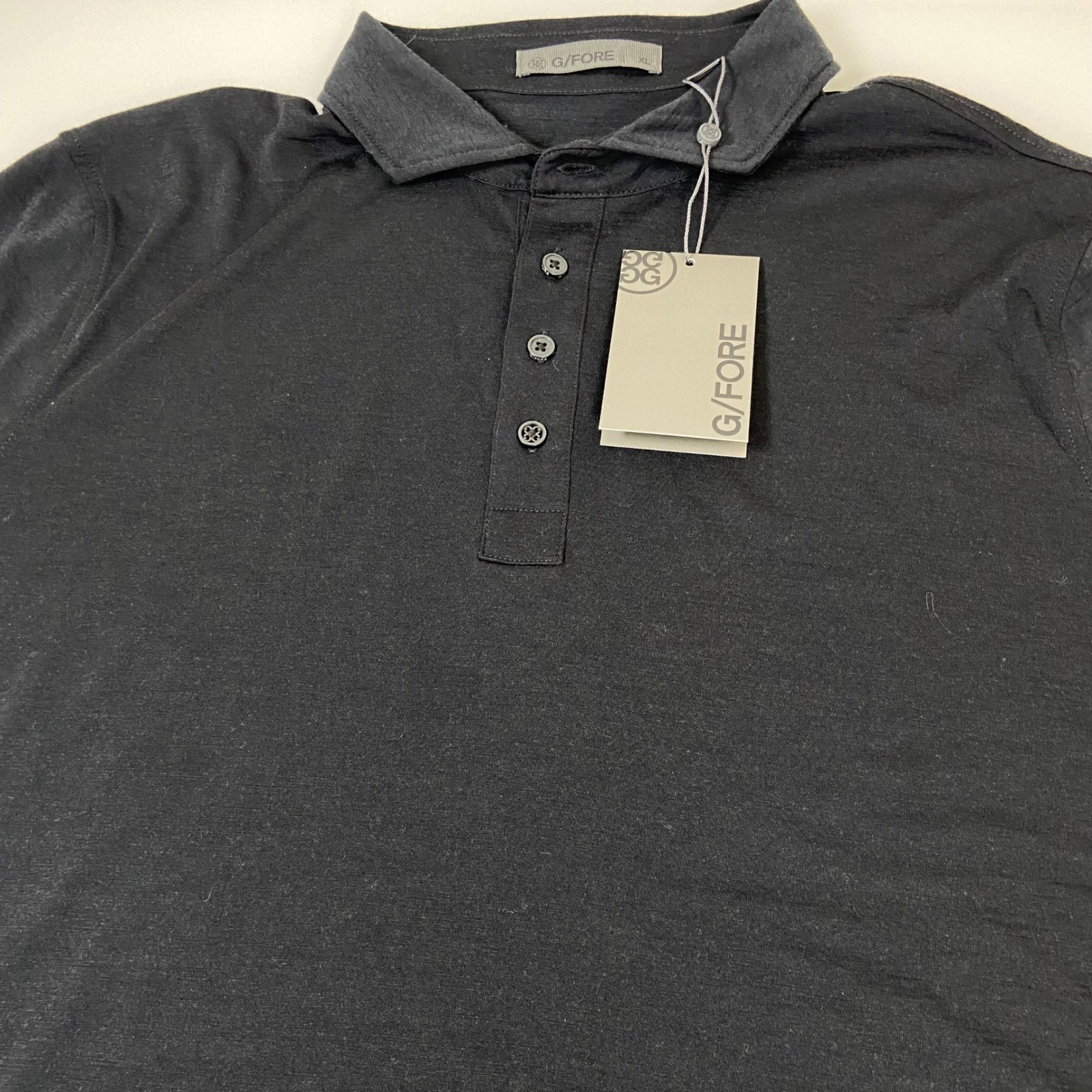 G/FORE Mens XL Onyx Black Merino Wool Blend Golf Polo Shirt NEW Business Casual