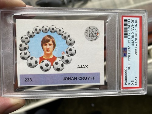 1971 Monty Gum Johan Cruyff AJAX ROOKIE RC #233 PSA 5 - Foto 2 di 3