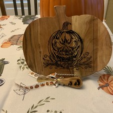 Halloween Pumpkin Charcuterie Board Jack-o-Lantern Cheese Board