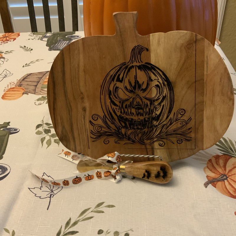Halloween Pumpkin Charcuterie Board Jack-o-Lantern Cheese Board