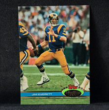 Topps 1991 Stadium Club Jim Everett Los Angeles Rams NFL Rookie Card #107. rookie card picture
