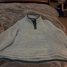 Vineyard Vines Pullover Fleece Gray Quarter Snap Button Up Girls Cut XL