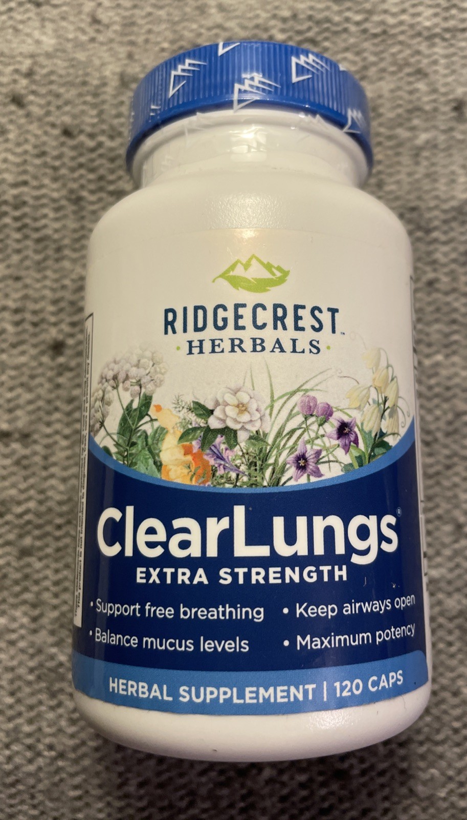 Ridgecrest Herbals ClearLungs Extra Strength 120 Vegan Caps for Respiratory Support