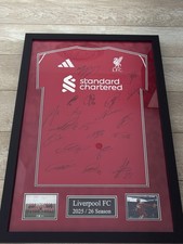 Signed Liverpool Framed Home Shirt Display (inc Mo Salah)