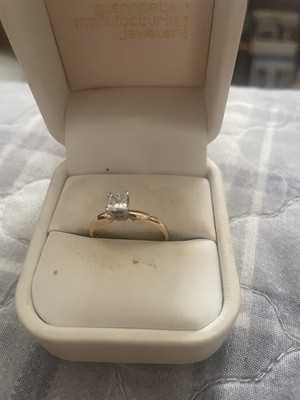 Vintage Princess Cut 14KGP Plat SI HIJ