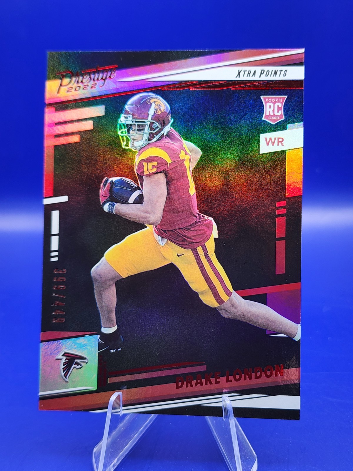 2022 Panini Prestige Rookies Drake London #309 Xtra Points Premium Red /449 (RC)