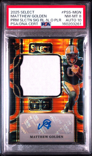 2025 Select Matthew Golden Prizm Auto Orange Pulsar #PSS-MGN PSA 8/10 42/45 GBP