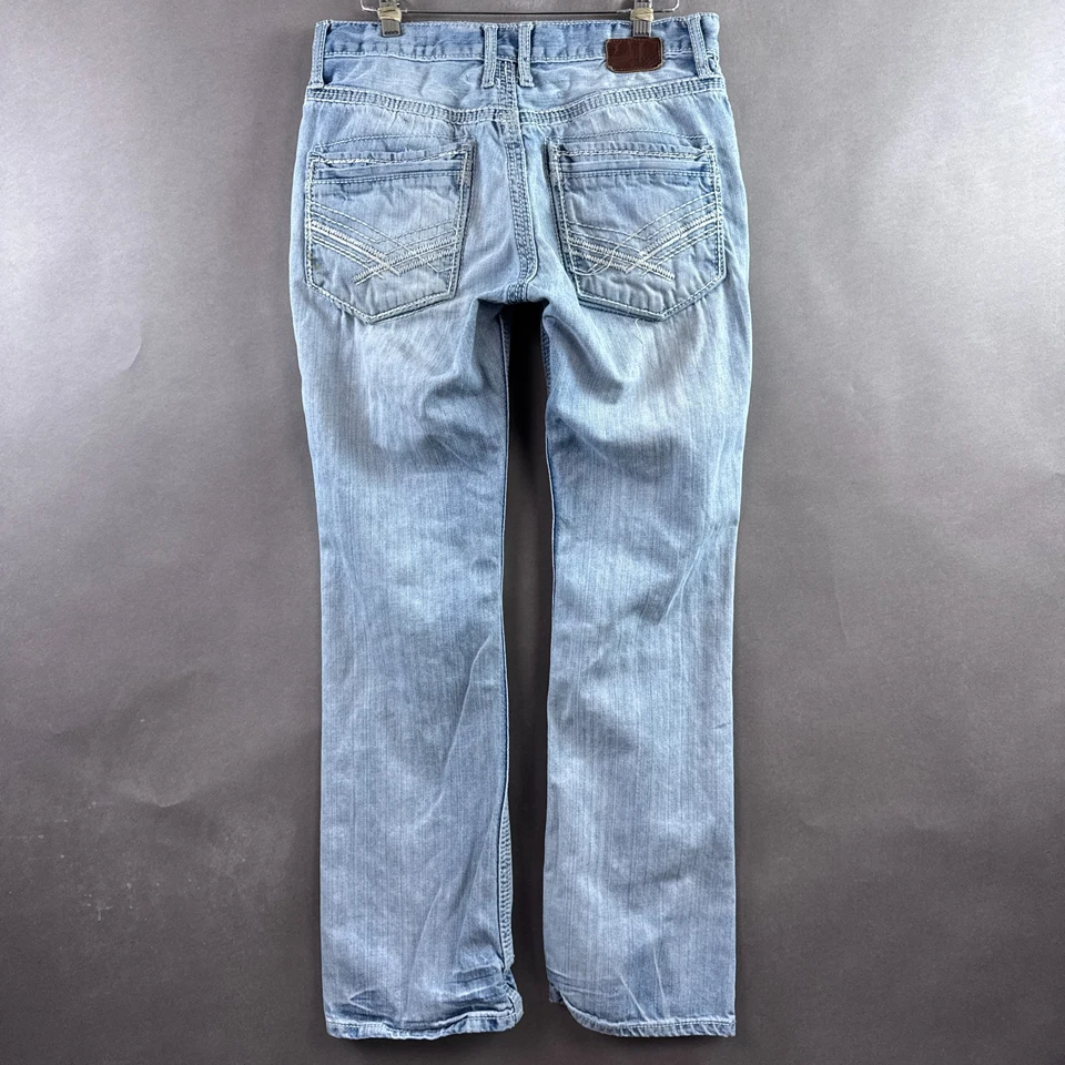 Buckle BKE Jeans Mens 30x30 Blue Aiden Light Wash Straight Embroidered (Tag31R) - Image 3 of 4