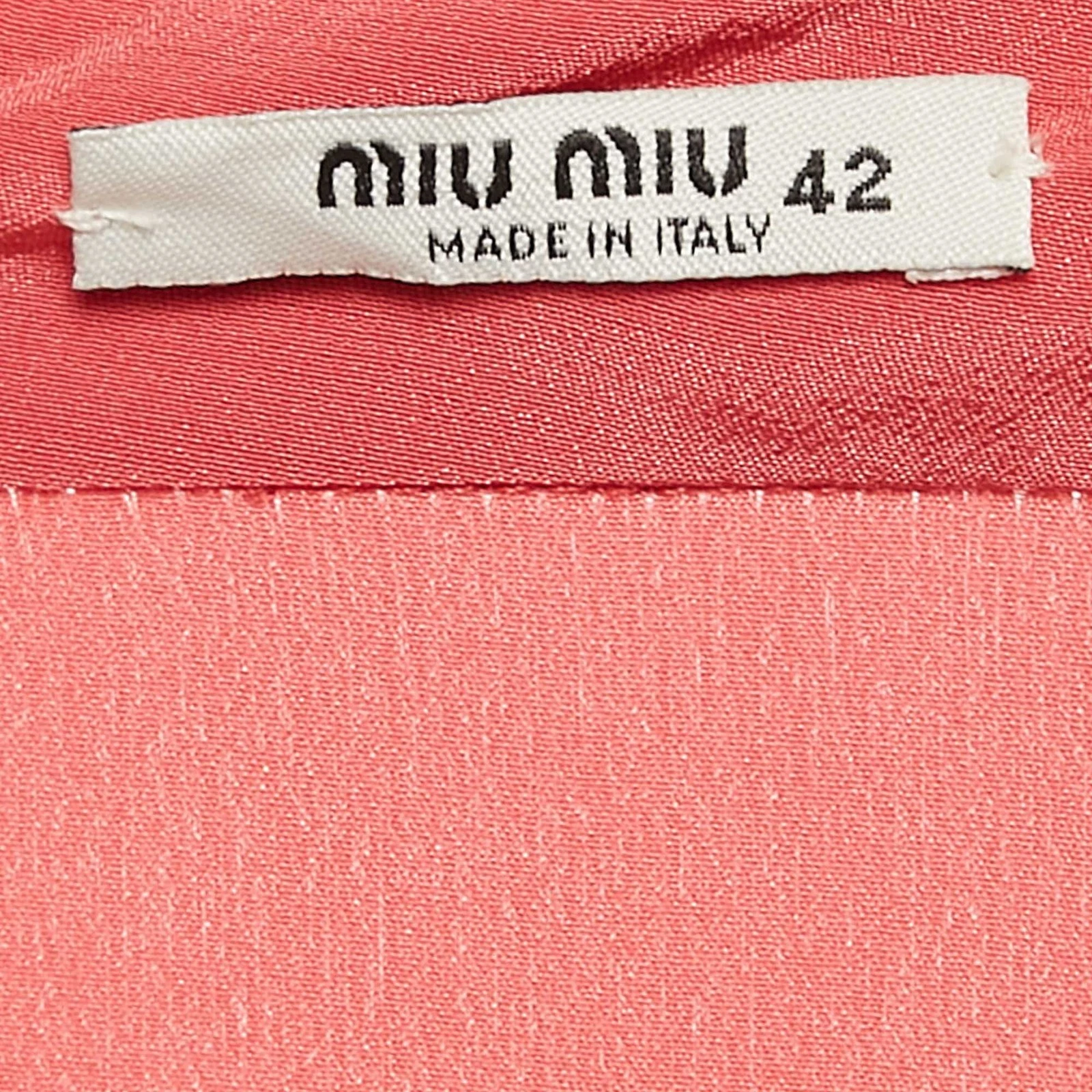 Mini Abito Miu Miu Rosa Seta Dettaglio Drappeggio M