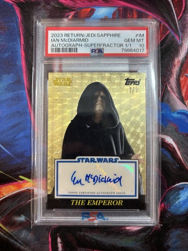 2023 Topps Star Wars ROTJ Sapphire Ian McDiarmid Auto Superfractor 1/1 Palpatine