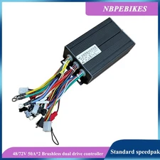 48/72V 50A*2 Brushless dual drive controller for 2000W hub motor