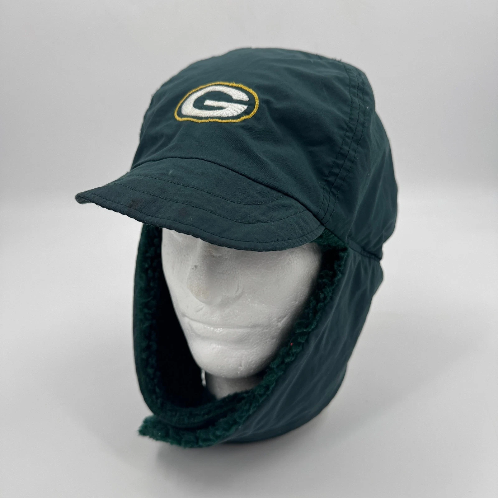 Columbia Green Bay Packers Trapper Hat Mens L/XL Green Sherpa Lined Ear Flap Hat