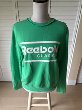 Reebok Classic Crew Neck 100  Cotton Sweatshirt in Green Sz M