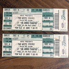 KROQ / WHITE STRIPES RARE UNUSED CONCERT TICKET Greek Theatre August 15, 2005
