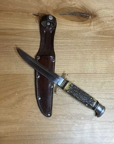 IMCO Implement Co. Germany Solingen 74 Fix Blade With Original Leather Sheath