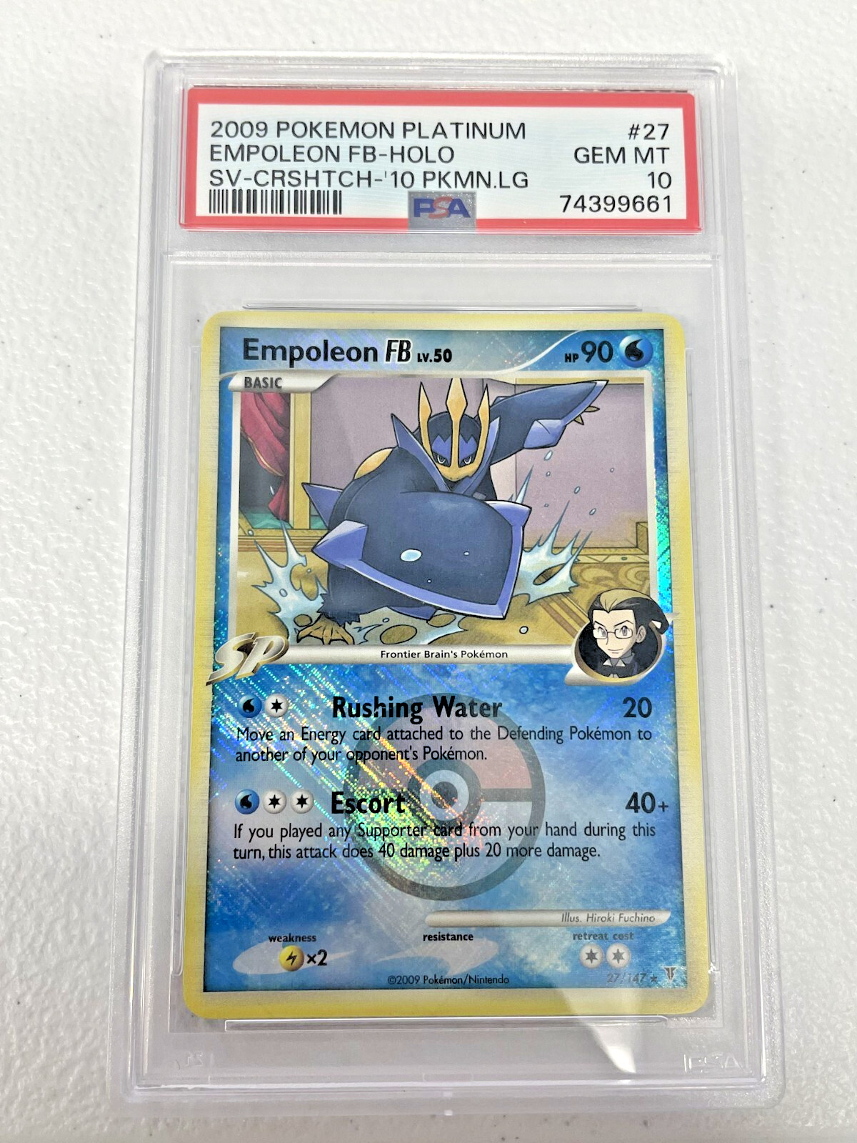 Pokemon PSA 10 Empoleon FB 27/147 Reverse Crosshatch Holo Rare 2009