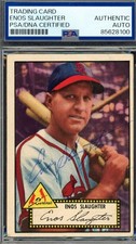 Enos Slaughter PSA DNA Signed 1952 Topps Autograph