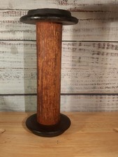 Vintage Industrial Wooden Textile Mill Spool Bobbin Large 10&rdquo; Tall Decor USA