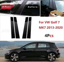 For VW GOLF MK7 2013-20 WINDOW DOOR B-PILLAR TRIM COVERS GLOSS BLACK SPORT