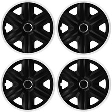 4x Enjoliveurs De Roue FAST LUX BLANC NOIR 16 Pouces Universel Pour Peugeot 16''
