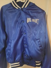 Wal-Mart Employee Satin Crew Jacket Size M Made In U.S.A. Vintage Stylish