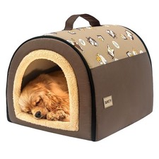 Indoor Dog House, 2 in 1 Portable Foldable House Bed with Cover, Pet Tent  C...