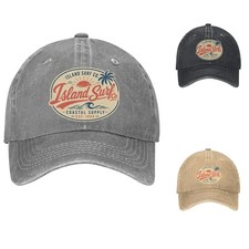 Island Surf Co Baseball Cap Retro Coastal Dad...