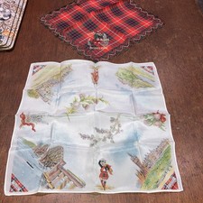 2 x Taschentuch Vintage Taschentuch 60:70er Jahre Tartan & Schottland