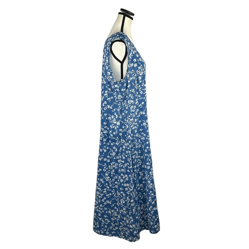 Coldwater Creek Maxi Dress XL Blue Floral Sleeveless Casual Resort Boho Summer - Picture 4 of 10