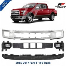Front Bumper Chrome Fog Lights Assembly Kit For 2015-2017 Ford F-150 Truck Front Bumper Chrome Fog Lights Assembly Kit For 2015-2017 Ford F-150 Truck