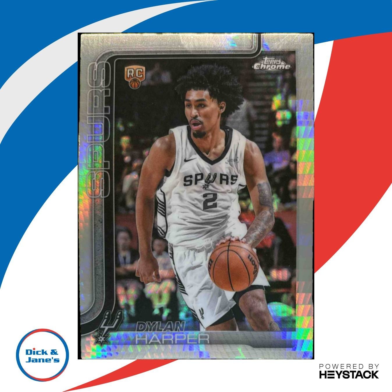 2025-26 Topps Chrome Dylan Harper Pulsar Refractor #252 RC San Antonio Spurs
