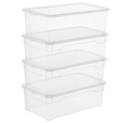 Clear 4er Set Aufbewahrungsbox 5l mit Deckel Kunststoff (PP) BPA frei