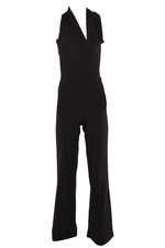 ROLAND MOURET BLACK CREPE JUMPSUIT UK 10