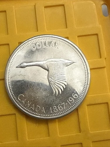 Canada 1967 $1 Silver Centennial Goose Coin KM#70 0.8 Fineness Uncertified E10