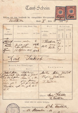 3 Geburts- und Taufscheine aus d. Bukowina / Rumänien , 1912 / 1940, Tereblestie