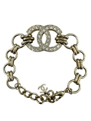 Chanel CC Logo Rhinestone Bracelet B24 | eBay