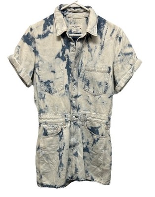 Rag and Bone Womens All In One Shirt Dress in Oasis Size Medium Grunge Acid Wash