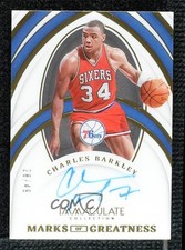 2021-22 Panini Immaculate Marks of Greatness 28/49 Charles Barkley Auto HOF 0fr7