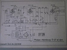 Philips Hamburg D 43 el. dyn. Hamburg D 43 perm. dyn. Schaltplan mit Bauteilen  