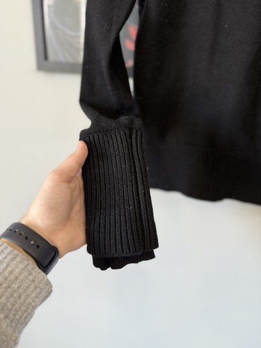 Burberry Prorsum Black Knit Sweater Women's Size L Chain Detail black label  - Afbeelding 8 van 15