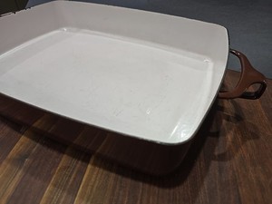 Vintage MCM Dansk Kobenware Brown Enameled Casserole Dish Roasting Pan