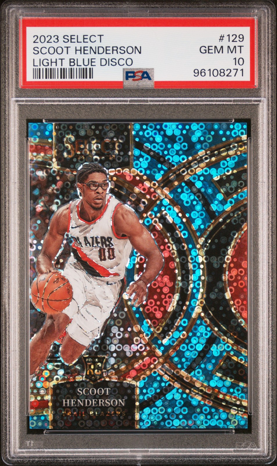2023 PANINI SELECT LIGHT BLUE DISCO #129 SCOOT HENDERSON 33/99 PSA 10