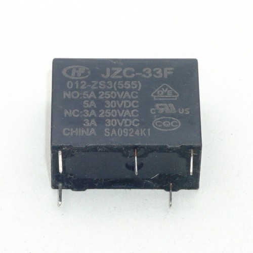 HF33F-012-ZS3 JZC-33F-012-ZS3 Intermediate Power Relay 3A 12VDC 5 Pins x 10PCS - 第 3/7 張圖片