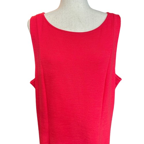 Gap Vestito Donna 20 Rosso Senza Maniche Trapezio Girocollo Swing Elasticizzato Linea A - Foto 2 di 13