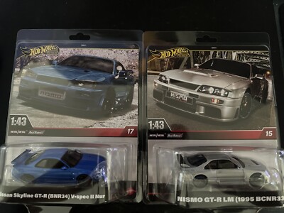 Hot Wheels Premium 1:43 Skyline BNR34 V-Spec II Nur & Nismo GTR LM 1995 BCNR33