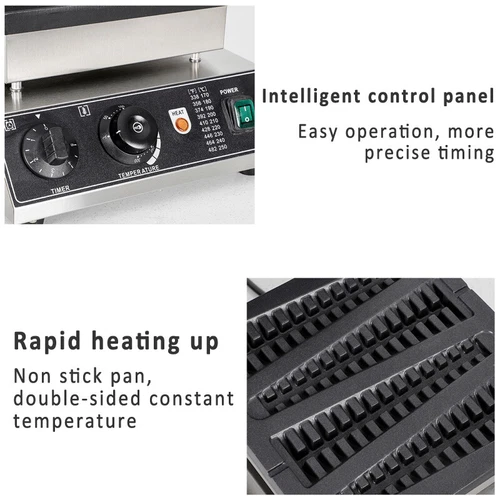 Elektrisches Waffel Pfannkuchen Maker Waffelstab Maschine Kiefer Form Eisen Gusseisen Pfanne - Bild 7 von 14