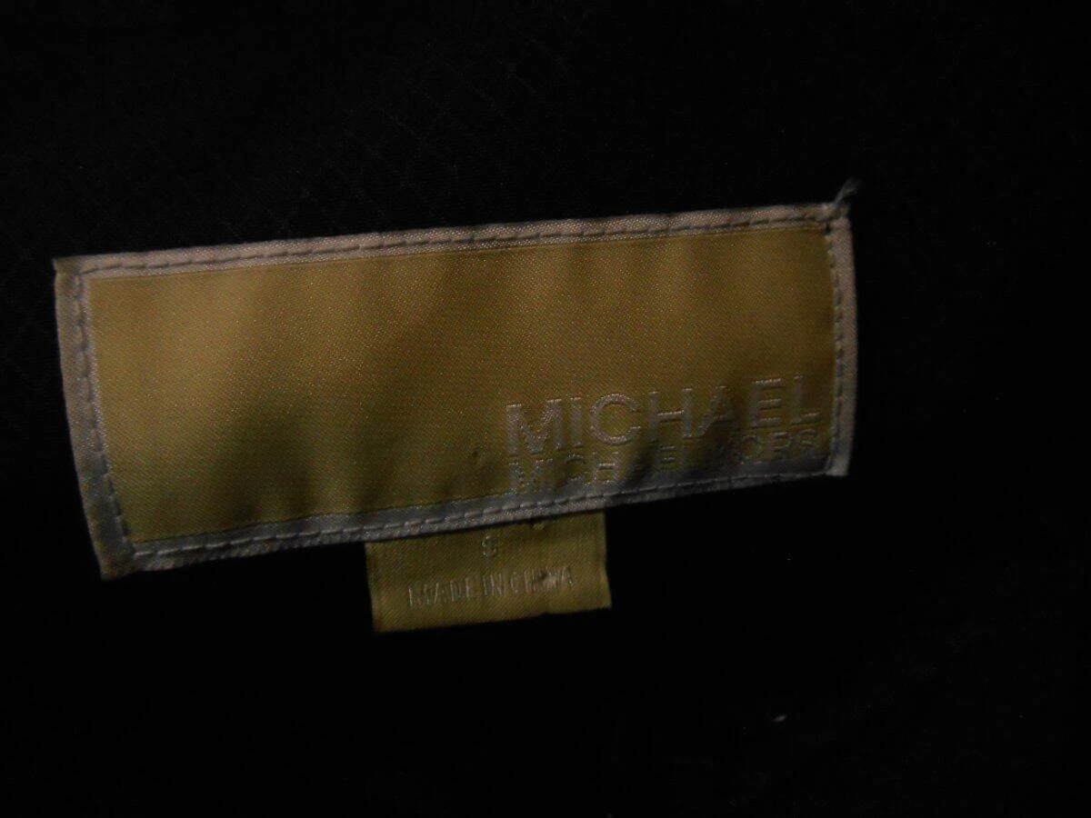 Bellissimo trench donna piccolo Michael Kors nero foderato zip e bottoni a pressione