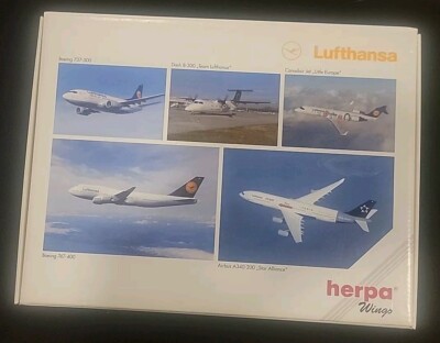 HERPA WINGS LUFTHANSA 5 PLANE SET 1/500-#516679-Old Store Stock MIB New Unopened